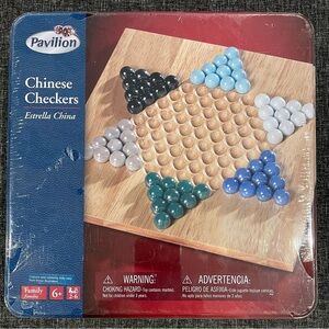 Pavilion Chinese Checkers Wooden Board Game New